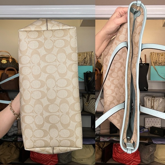 Coach Signature City Tote Project Khaki Jacquard & Powder Blue  No. F58292 - Picture 3 of 10